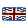 A patriotic floral Union Jack fills this rectangular tribute, every detail of the British flag recreated using densely packed red, white, and blue flowers. The piece rests against a clean white background, which makes the design stand out with striking clarity, as if it were the sole focus in a quiet chapel or remembrance hall. Vibrant blue blooms, likely short-stemmed hydrangea heads or similar, form the base layer, creating a consistent, velvety surface around the outer edge and in each corner. On top of this field of blue, the bold red St George's Cross spans the centre in a strong vertical and horizontal band, crafted from tightly clustered red chrysanthemums or carnations that give the cross a slightly padded, fabric-like appearance. Diagonal red stripes, marking St Patrick's Cross, cut across at angles and are meticulously bordered by fine lines of white flowers. These white blooms also fill the broader diagonal panels for St Andrew's Cross, their fresh, crisp petals bringing brightness and definition to the flag's design. The overall effect is one of precise geometry balanced with the softness of real flowers, every bloom carefully aligned to maintain the proportions of the national emblem. It conveys a deep sense of respect and solemnity, well suited to funerals, military services, or national remembrance events in and around Epping, from small village churches to services held near the town centre. The tribute feels both personal and communal, like a floral embrace that honours a life while acknowledging a shared British identity, thoughtfully interpreted by a florist who understands both symbolism and the comfort that flowers can bring.